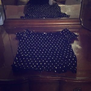 Cute black polka dot crop top.